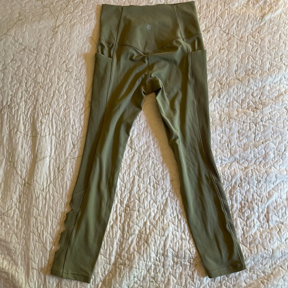 Athleta Salutation Stash Pocket Cutout 7/8 Tight olive green - Picture 13 of 16